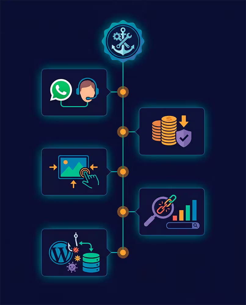 Atributos del servicio de mantenimiento web mensual