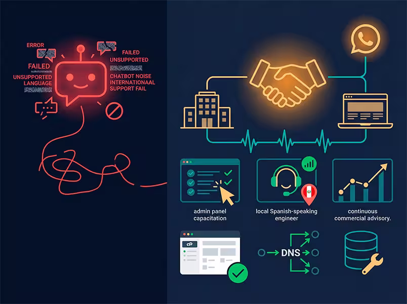 ¿Cansado de soporte en inglés o chatbots que no ayudan?
